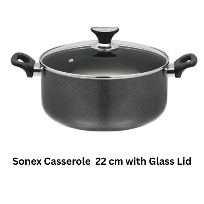Sonex casserole 22 cm with glass lid for cooking