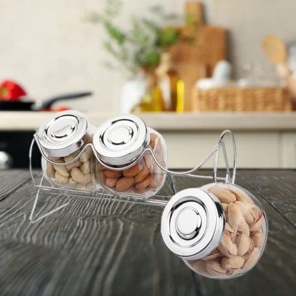 Spice jar rack for kitchen storage and organization