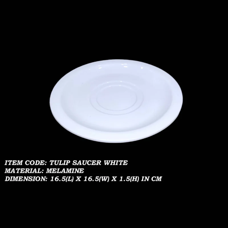 White color saucer 6.5 inch for serving tea and coffee cups