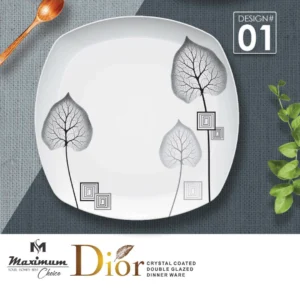 Dior Crystal Coated Double Glazed Melamine 77 Pcs Set Dinner Ware For 8 Person