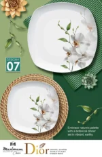 Dior Crystal Coated Double Glazed Melamine 77 Pcs Set Dinner Ware For 8 Person
