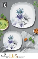 Dior Crystal Coated Double Glazed Melamine 77 Pcs Set Dinner Ware For 8 Person