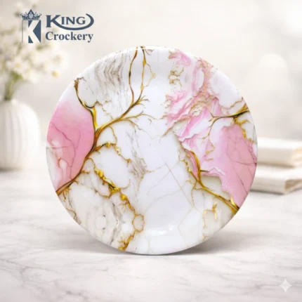 Double Glazed Melamine Printed Rice Plate For Dining