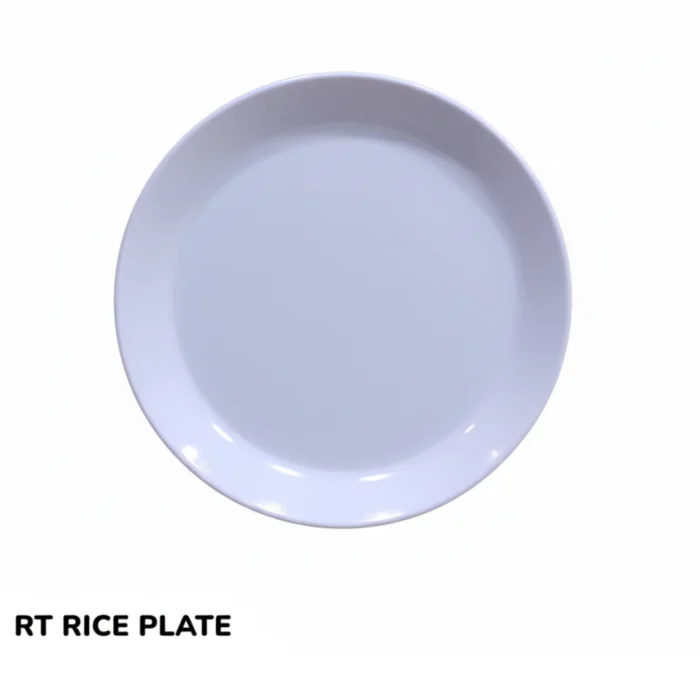 Double Glazed Melamine Rice Plate 10 inch in White Color