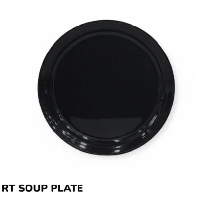 Double Glazed Melamine Soup Plate 8.5 inch in Black Color