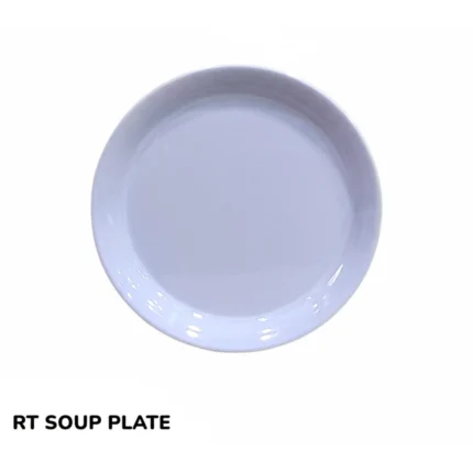 Double Glazed Melamine Soup Plate 8.5 inch in White Color
