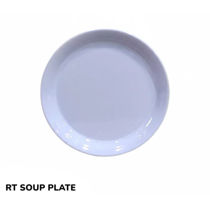 Double Glazed Melamine Soup Plate 8.5 inch in White Color