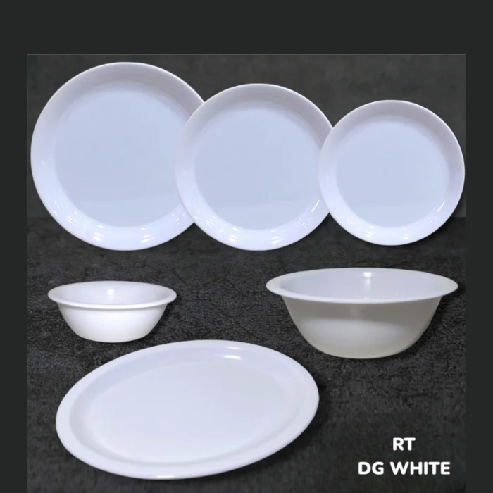 Melamine Double Glazed Loose Dining Item Range in White Color