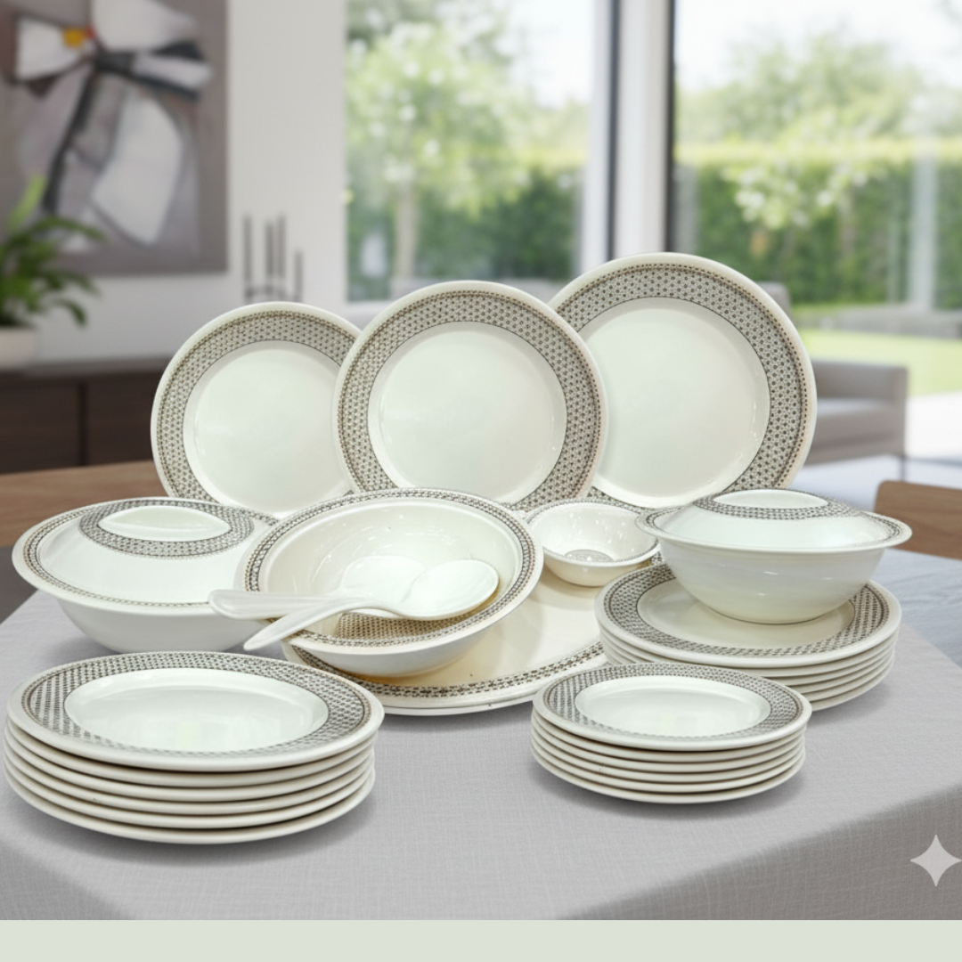 Printed Melamine Double Glazed Dinner Set For 4 Person, 6 Person and 8 Person Serving