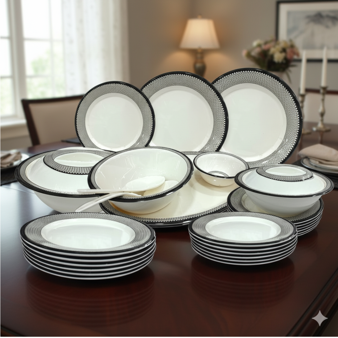 Printed Melamine Double Glazed Dinner Set For 4 Person, 6 Person and 8 Person Serving