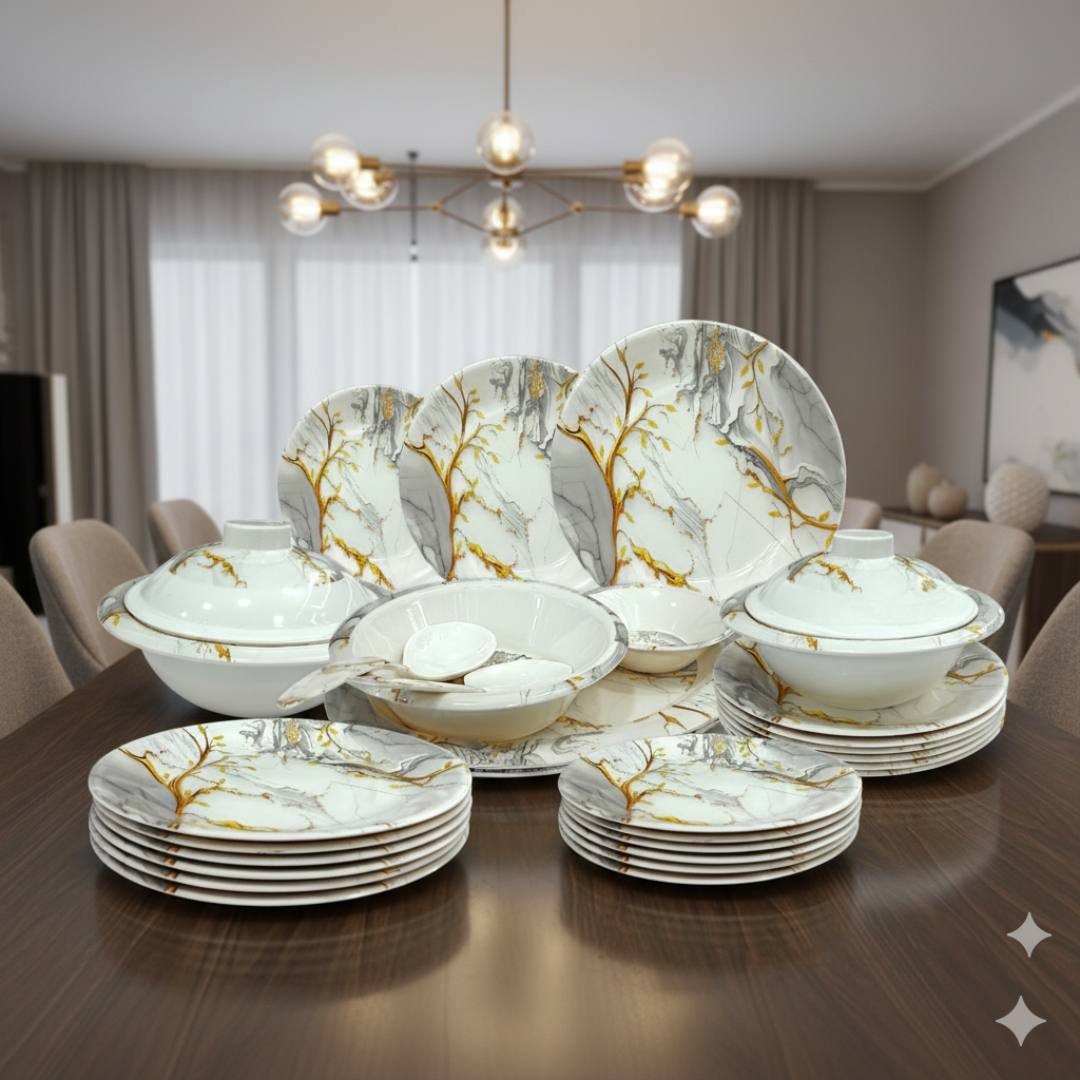 Printed Melamine Double Glazed Dinner Set For 4 Person, 6 Person and 8 Person Serving