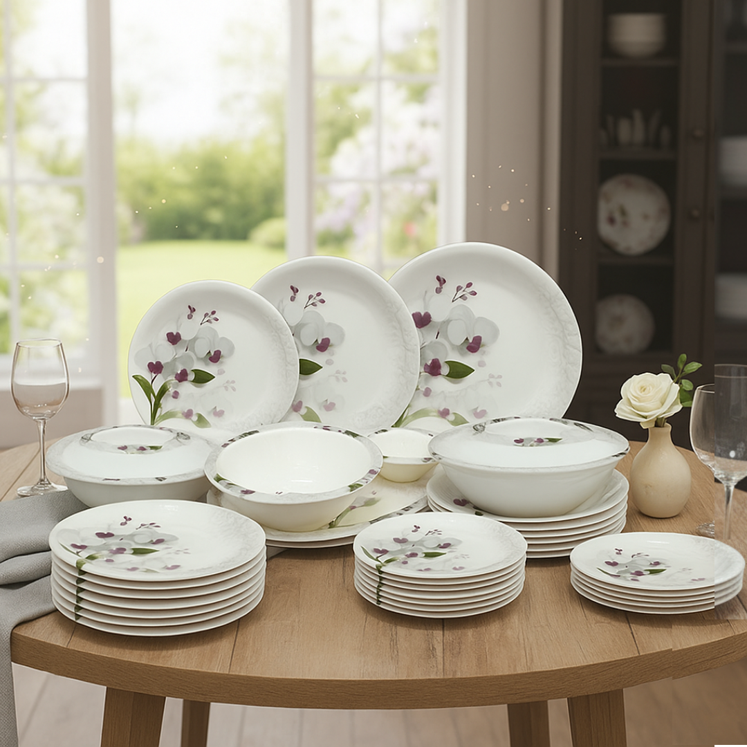 Printed Melamine Double Glazed Dinner Set For 4 Person, 6 Person and 8 Person Serving