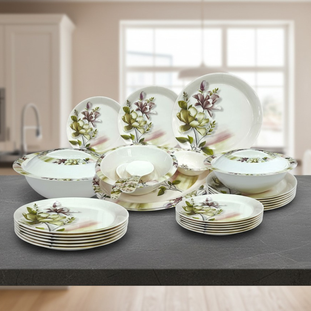 Printed Melamine Double Glazed Dinner Set For 4 Person, 6 Person and 8 Person Serving