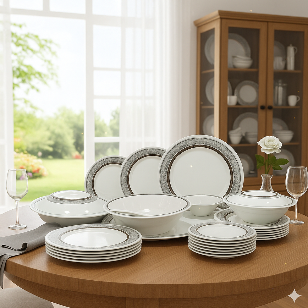 Printed Melamine Double Glazed Dinner Set For 4 Person, 6 Person and 8 Person Serving