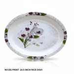 Printed Melamine Double Glazed RIce Dish 14.5 inch For Serving
