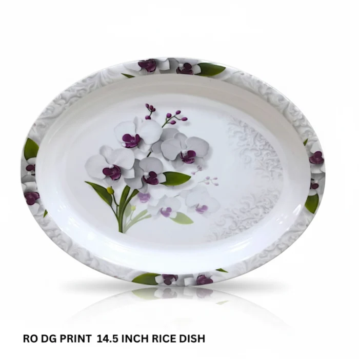 Printed Melamine Double Glazed RIce Dish 14.5 inch For Serving