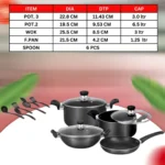 Sonex Calix 13 Pieces Cookware Gift Pack With Glass Lid