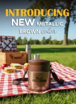 Royal Thermo-Steel Food Carrier Legend-3 in Brown Color