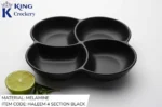 melamine haleem 4 section for serving in black color