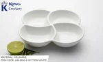 melamine haleem 4 section for serving in white color