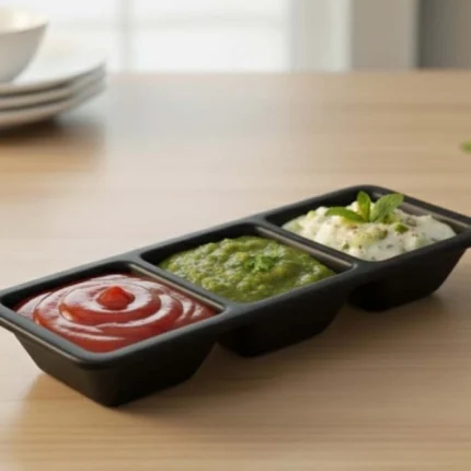 melamine saucer divider in black color