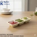 melamine saucer divider in cream color