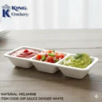 melamine sauce divider in white color
