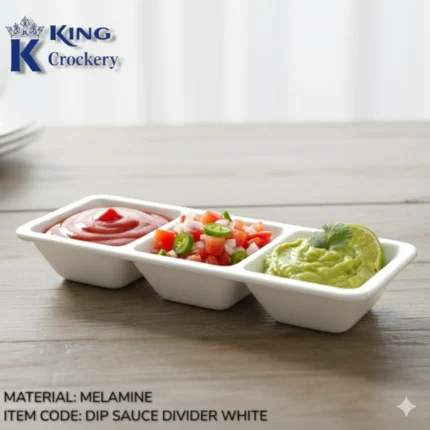 melamine saucer divider in white color