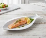 trout fish serving platter in white color