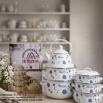 Reoona Enamel 5 Piece Pateli Set With Kettle