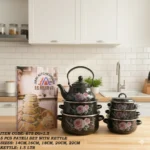 Enamel 5 Pcs Pateli Set With Kettle