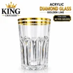 Acrylic Diamond Glass Golden Line – 250 ml (Unbreakable)