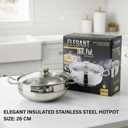 Elegant Insulated Stainless Steel Hotpot 26 cm