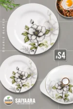 printed double glazed melamine dinner set for 8 person