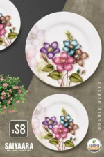 printed double glazed melamine dinner set for 8 person