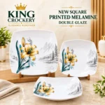 Square Printed Melamine Double Glaze Dinner Set - Image 2
