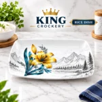 Square Printed Melamine Double Glaze Dinner Set - Image 10
