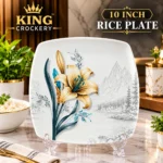 Square Printed Melamine Double Glaze Dinner Set - Image 4