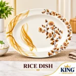 Golden Floral Leaf Printed Melamine Double Glazed Loose Range - Image 9